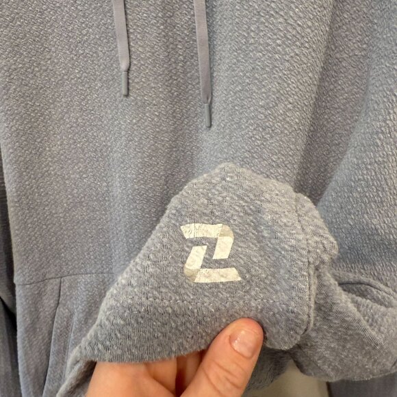 Zelos Plus Size 4X Luxury Athleisure Pullover Hoodie in Light Gray lounge active - Picture 5 of 9